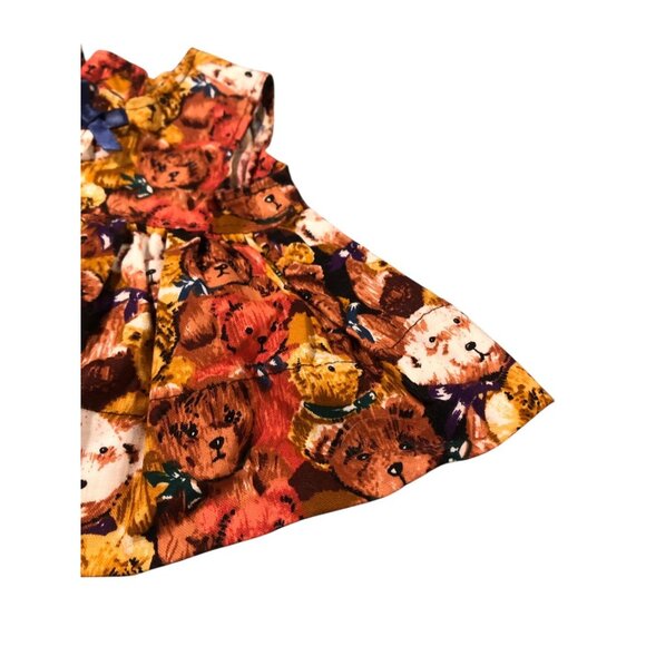 Homemade Teddy Bear Theme Small Medium Size Doll Jumper Dress Bow Accent - Picture 6 of 14